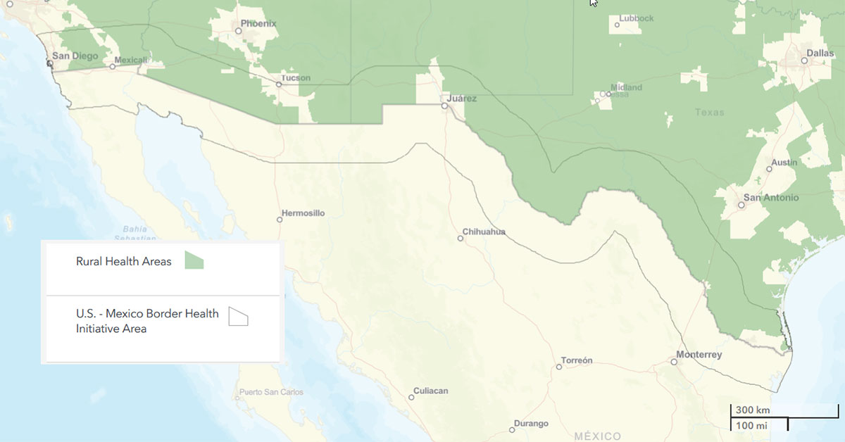 mexican border crossing map