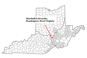 Marshall CHW Program county service area map.