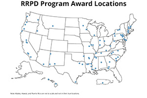 Rural Residency Planning and Development program grantee locations.