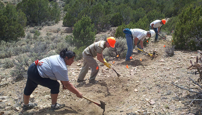 Volunteers constructing Fisher Trail