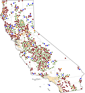California Rural Healthcare Facilities map
