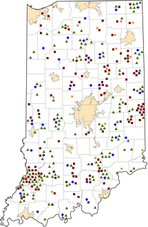 Indiana Rural Healthcare Facilities map