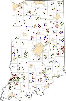 Indiana Rural Healthcare Facilities map