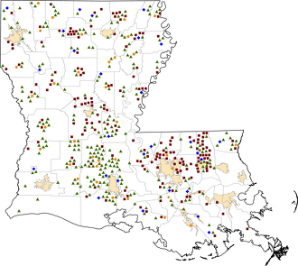 Louisiana Rural Healthcare Facilities map