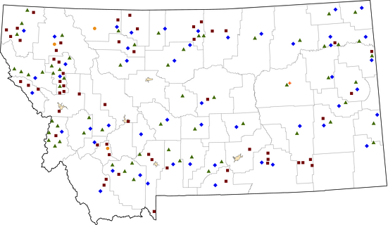 Montana Rural Healthcare Facilities map