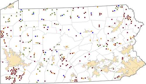 Pennsylvania Rural Healthcare Facilities map