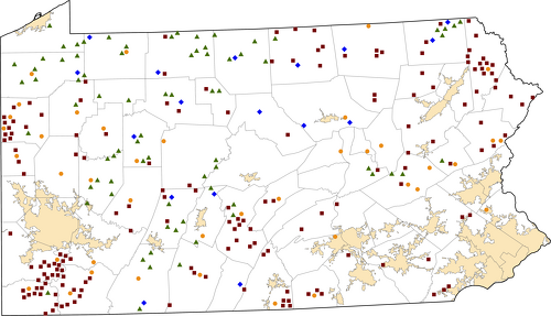 Pennsylvania Rural Healthcare Facilities map